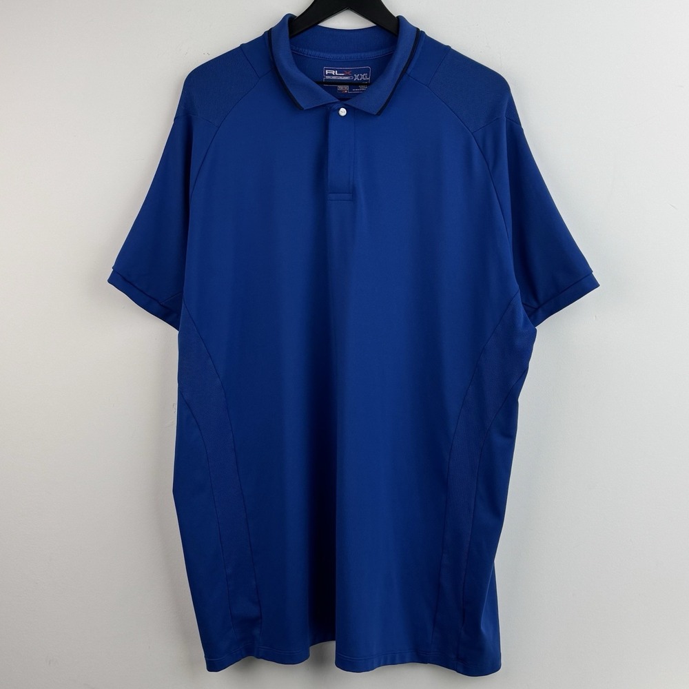 Ralph Lauren RLX Performance Polo Shirt Mens XXL Blue Golf Casual Short Sleeve
